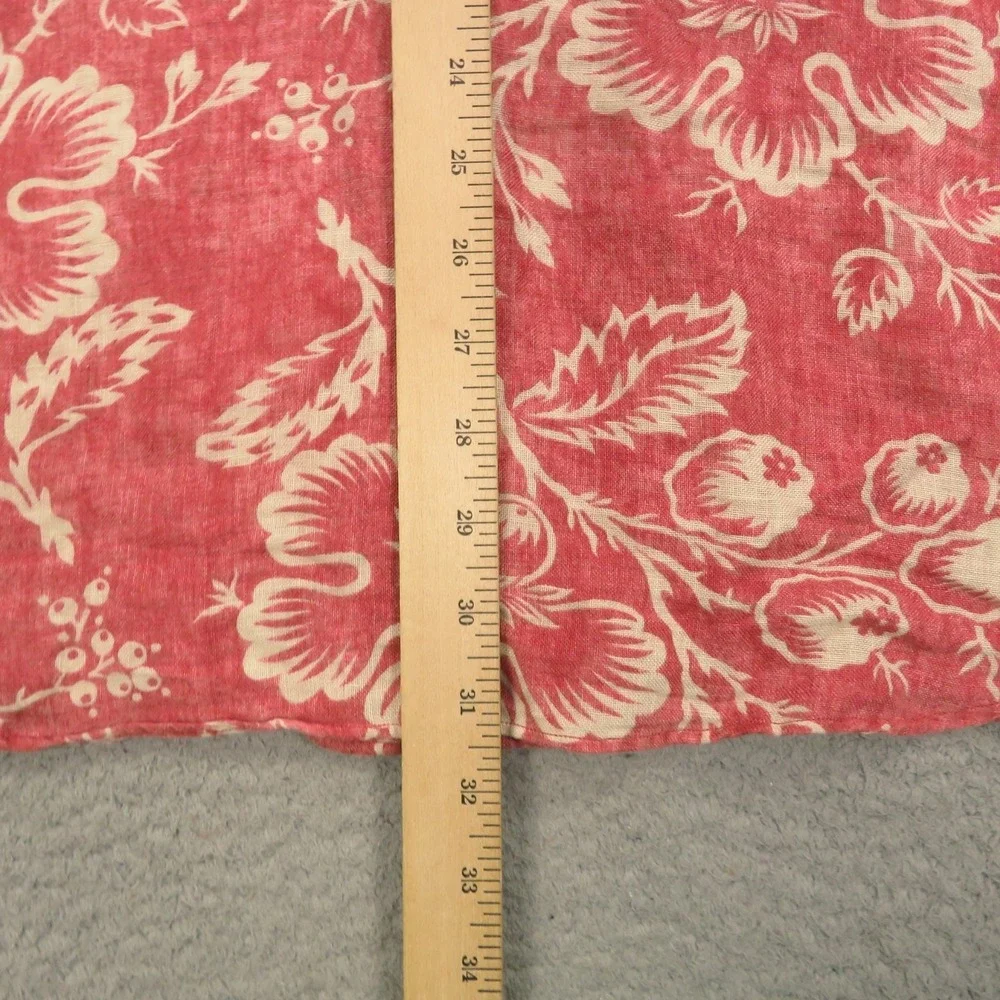 VTG Polo Ralph Lauren Shirt Men Medium Bonnard Linen Floral Pink Red Camp Collar